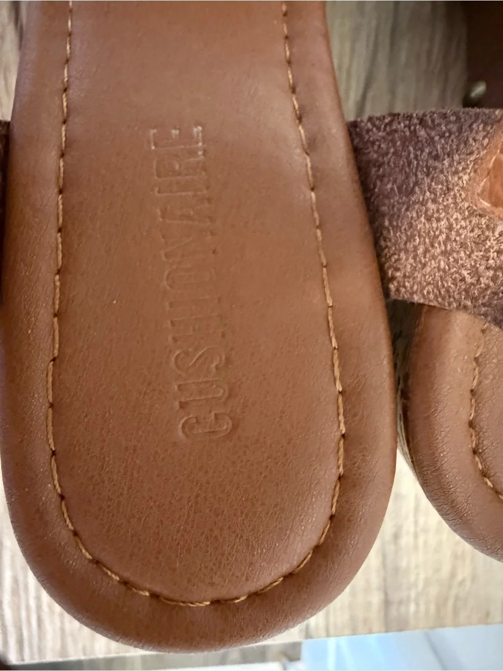 Cushionaire Classic Brown Platform Sandals with Ankle Strap